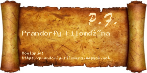 Prandorfy Filoména névjegykártya